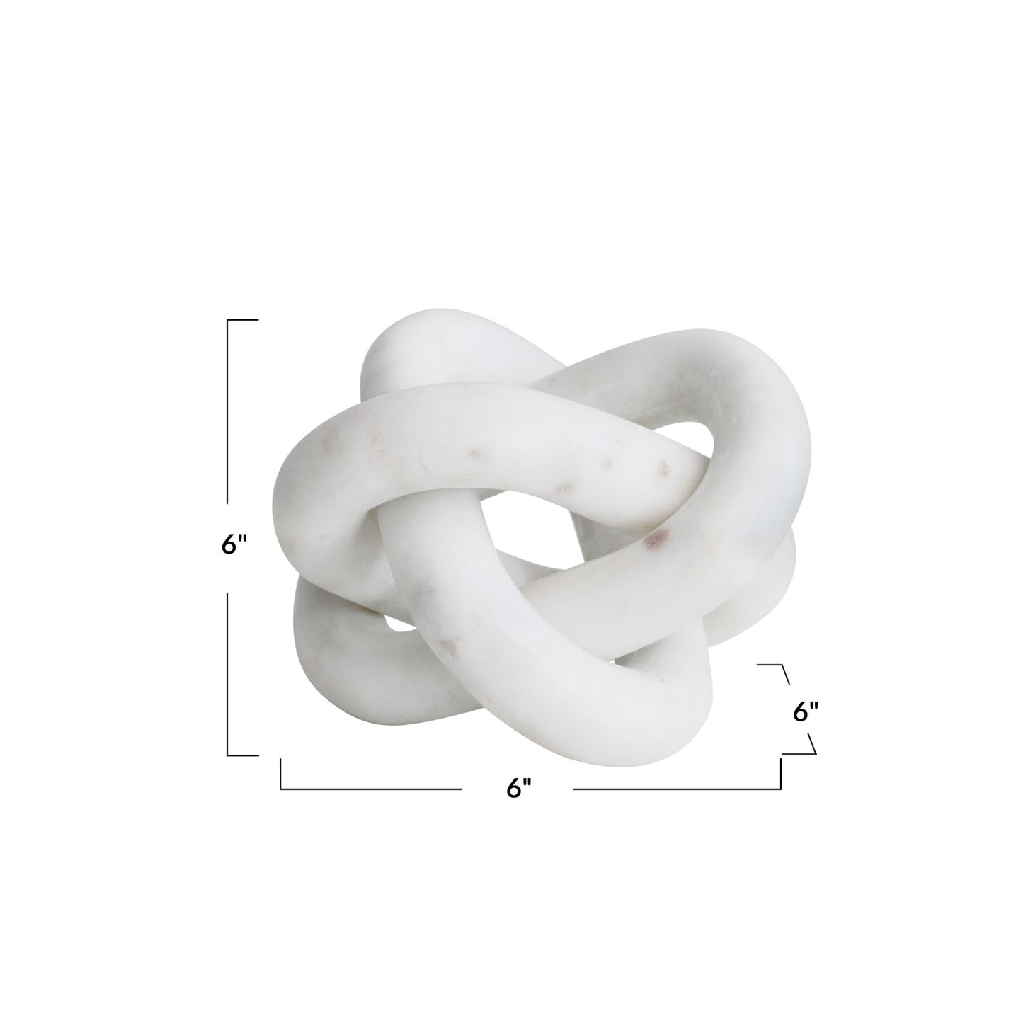 White Marble Triple Chain Link Knot Decor