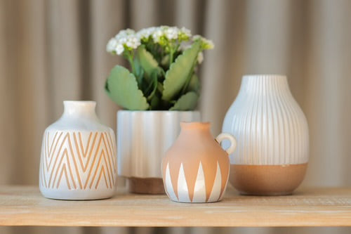 White Scalloped Planter Pot, 5.5"