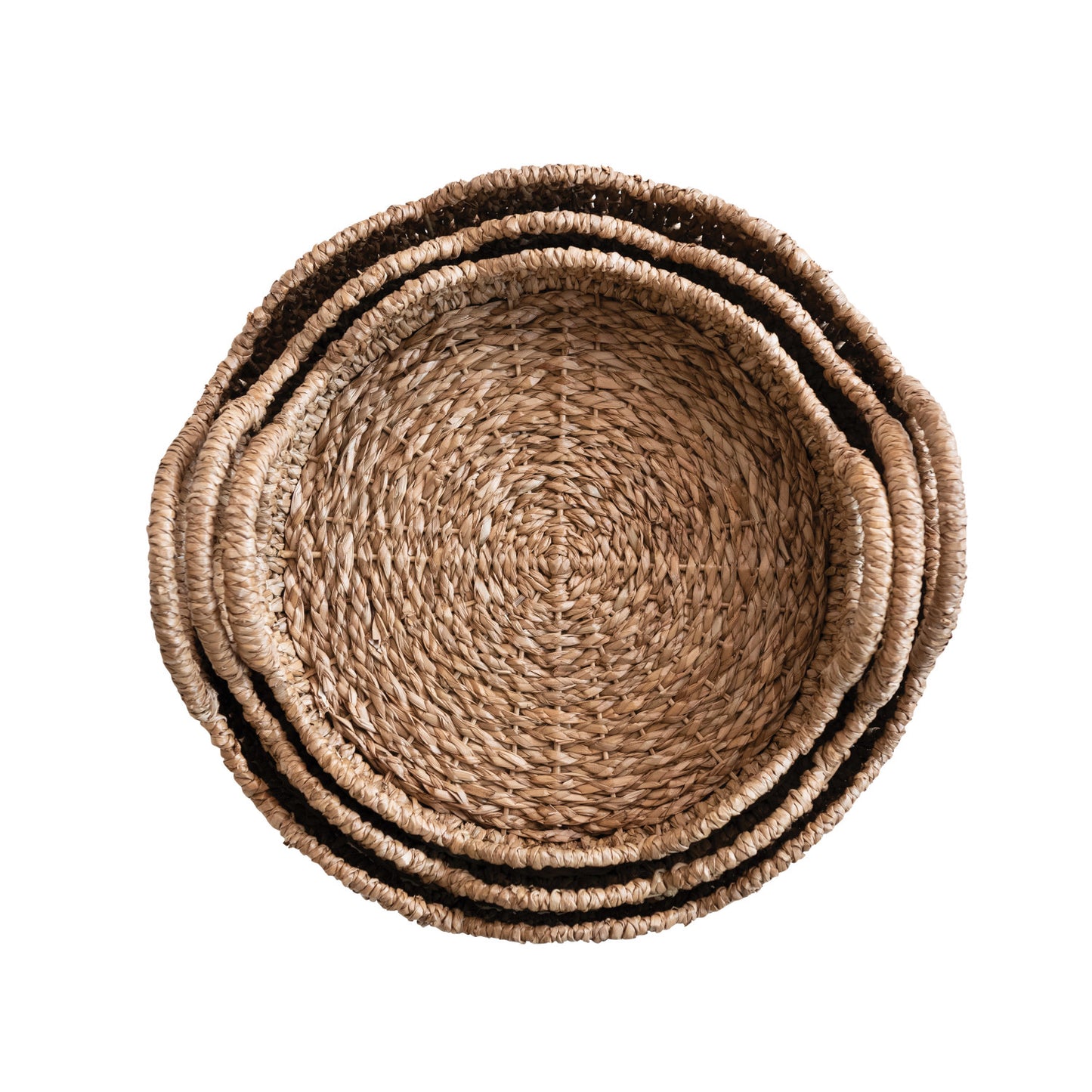 Round Scalloped Edge Woven Tray