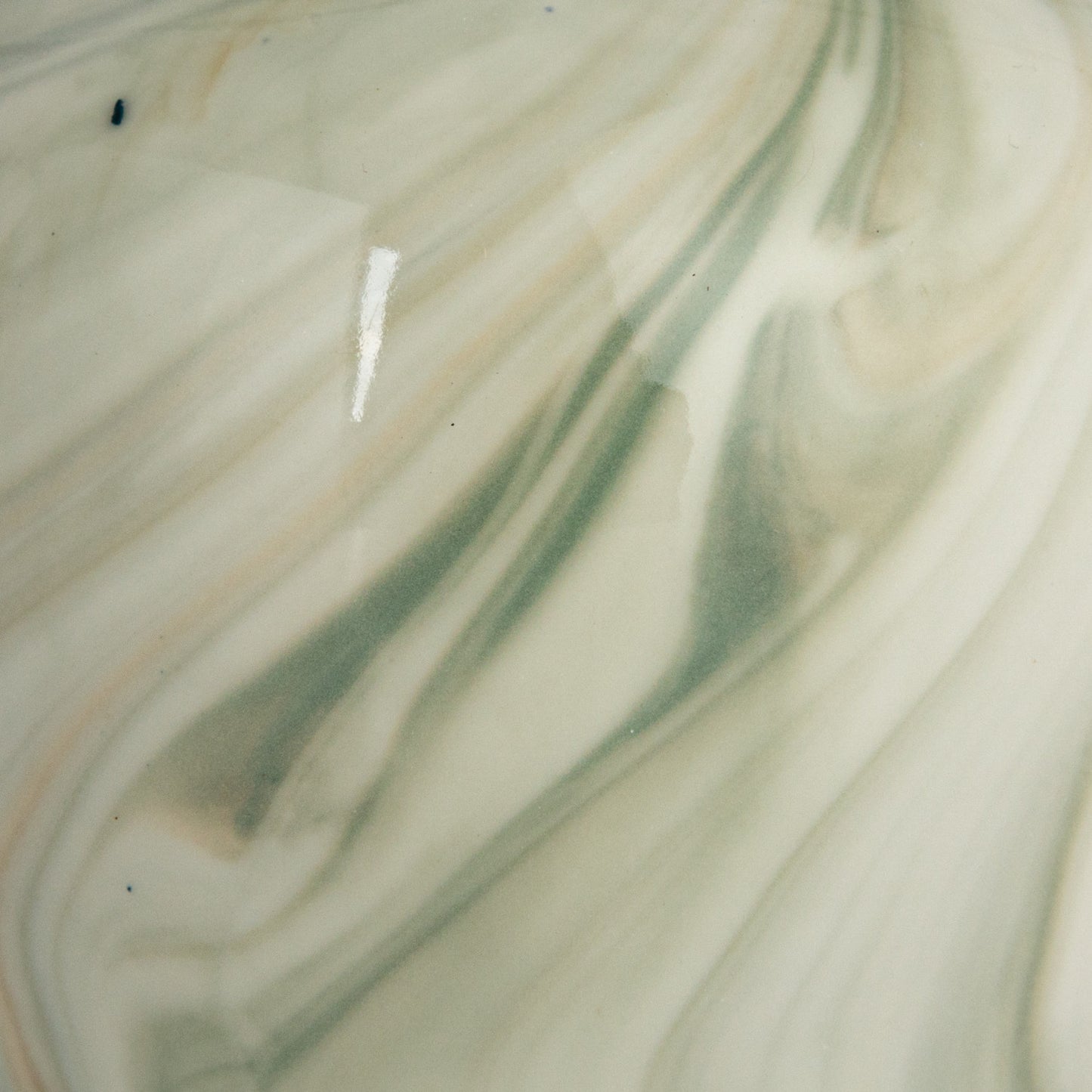 Green, Caramel and White Swirl Stoneware Vases