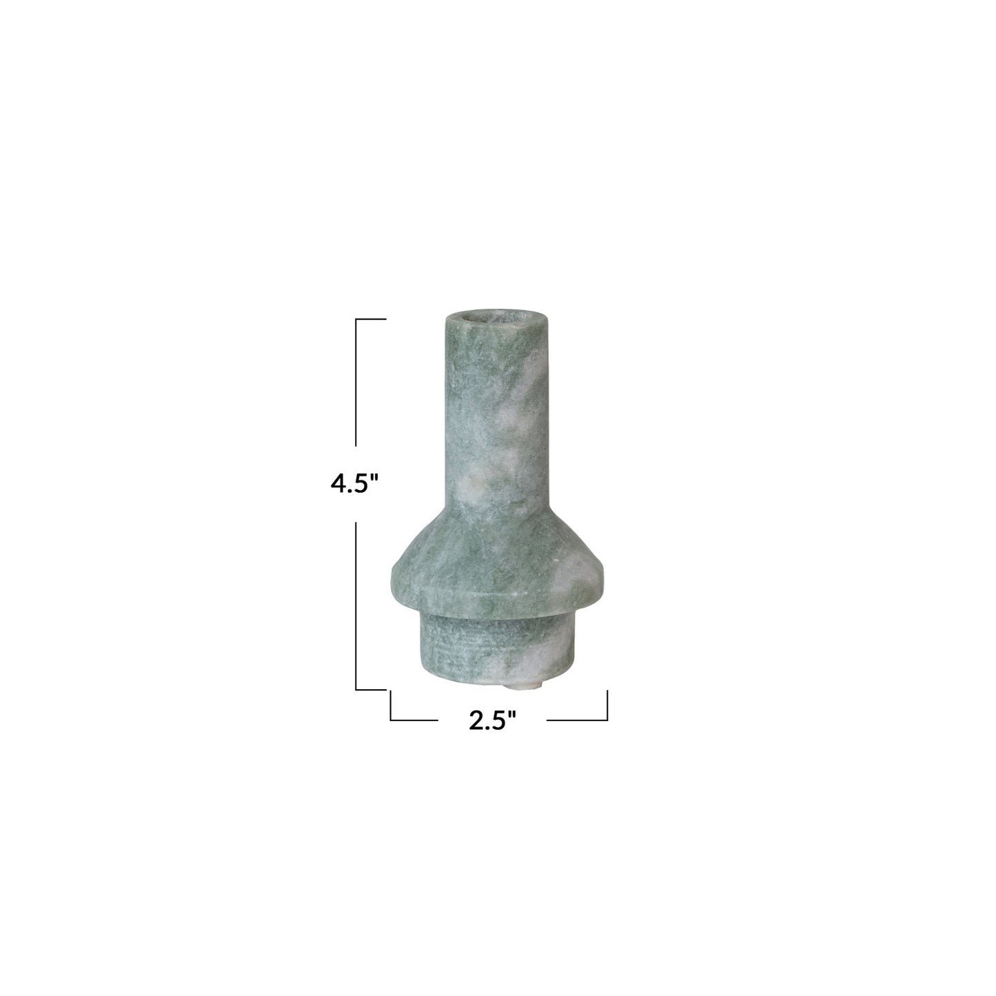 Green and White Marble Taper Candleholder
