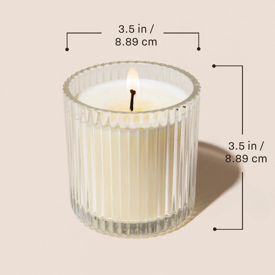 Christmas Ribbed Glass Elegant Jar Candle