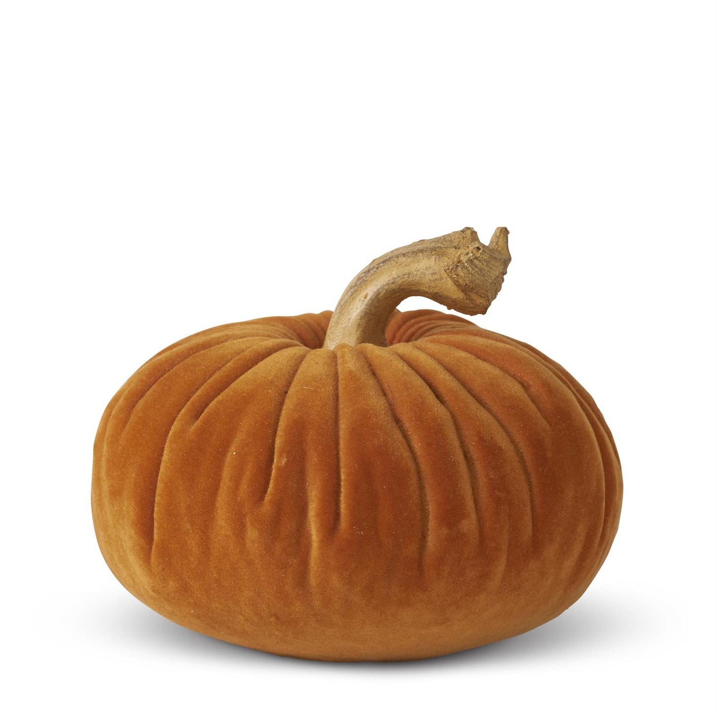 Orange Velvet Textured Resin Pumpkins, 3in.