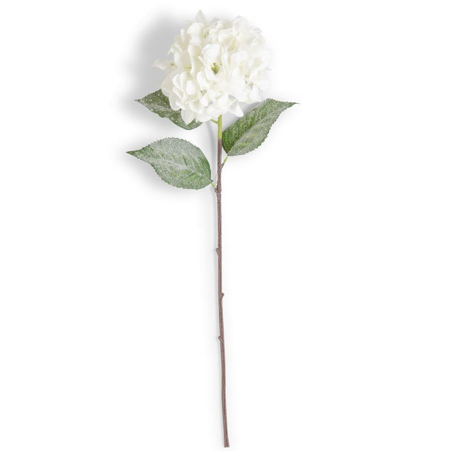 Snowy Glittered Hydrangea Stem, 34in.H