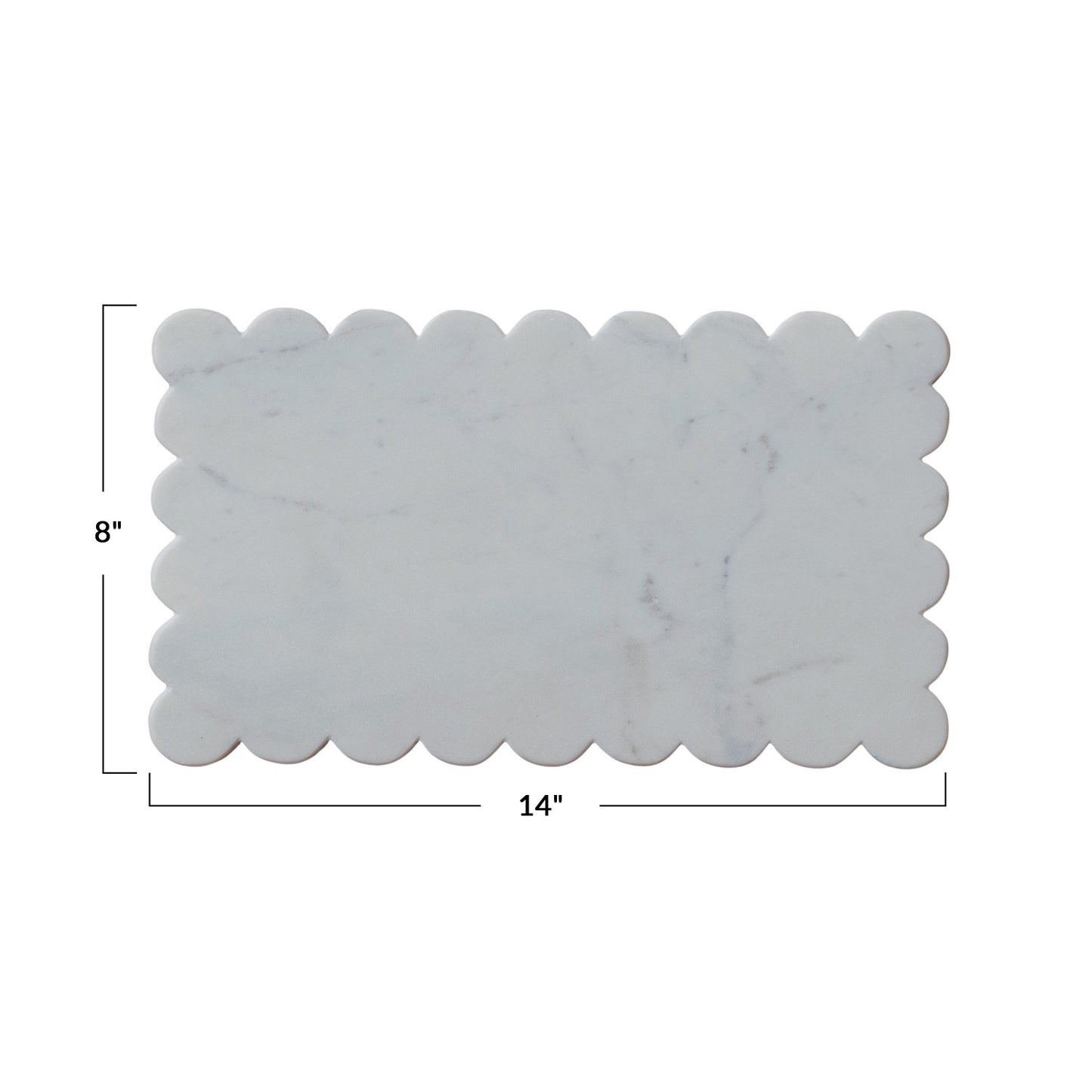 White Marble Scalloped Edge Cheese or Cutting Board