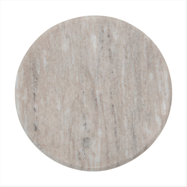 Small Round Beige & White Marble Reversible Cheese Board, 8 in. Dia.