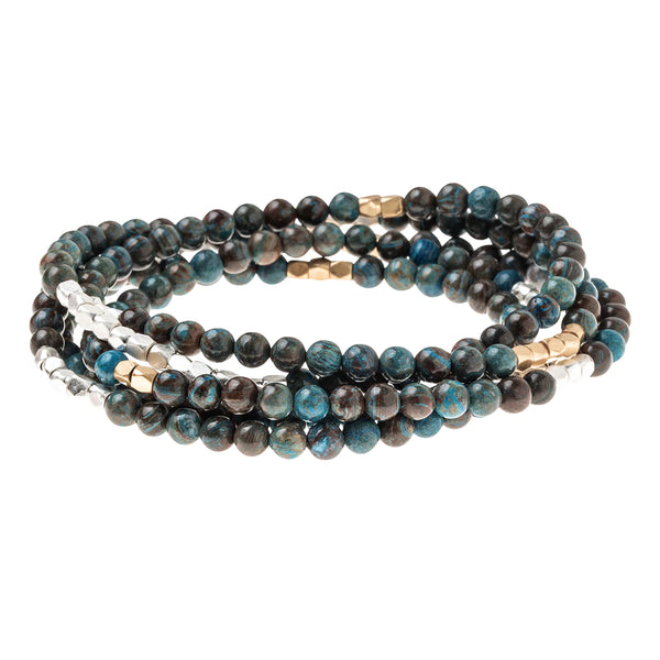 Stone Wrap Bracelet/Necklace- Blue Sky Jasper
