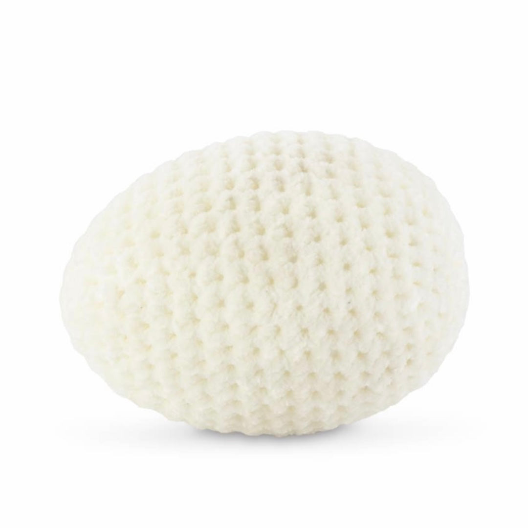 White Crochet Easter Egg, 4.25 in.