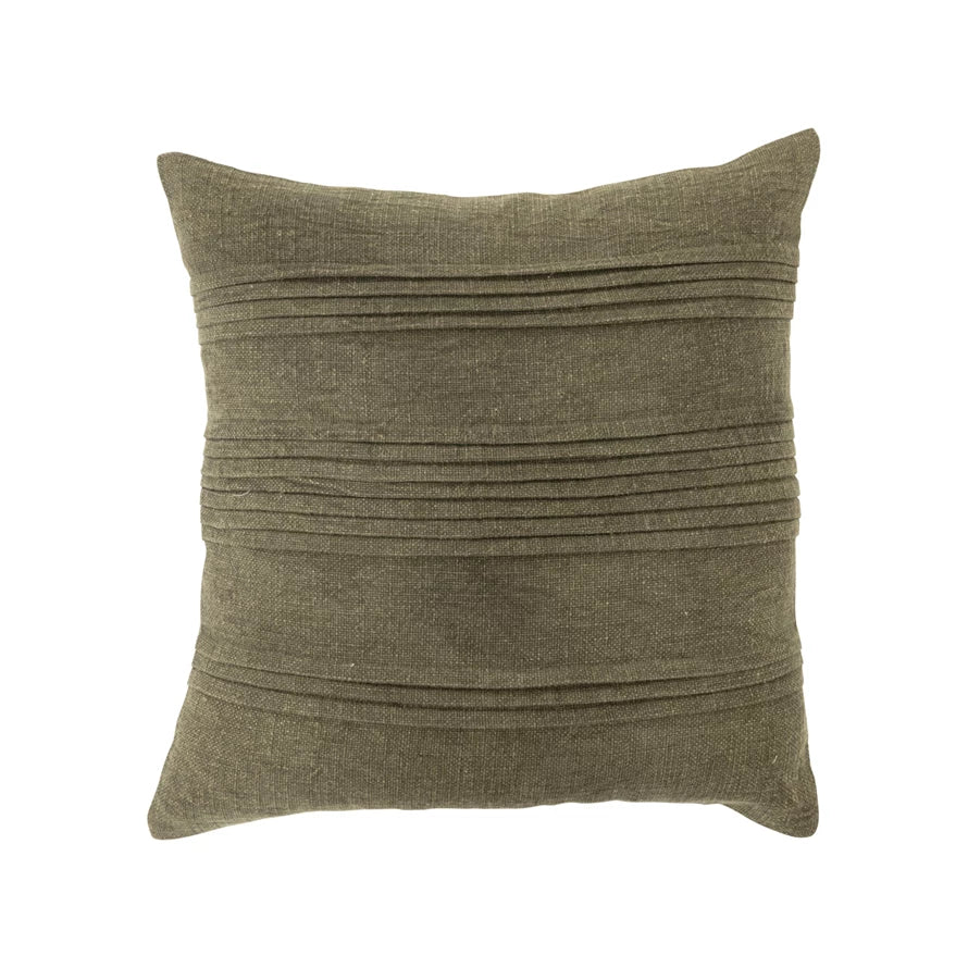 Green Pleated Cotton Down Pillow