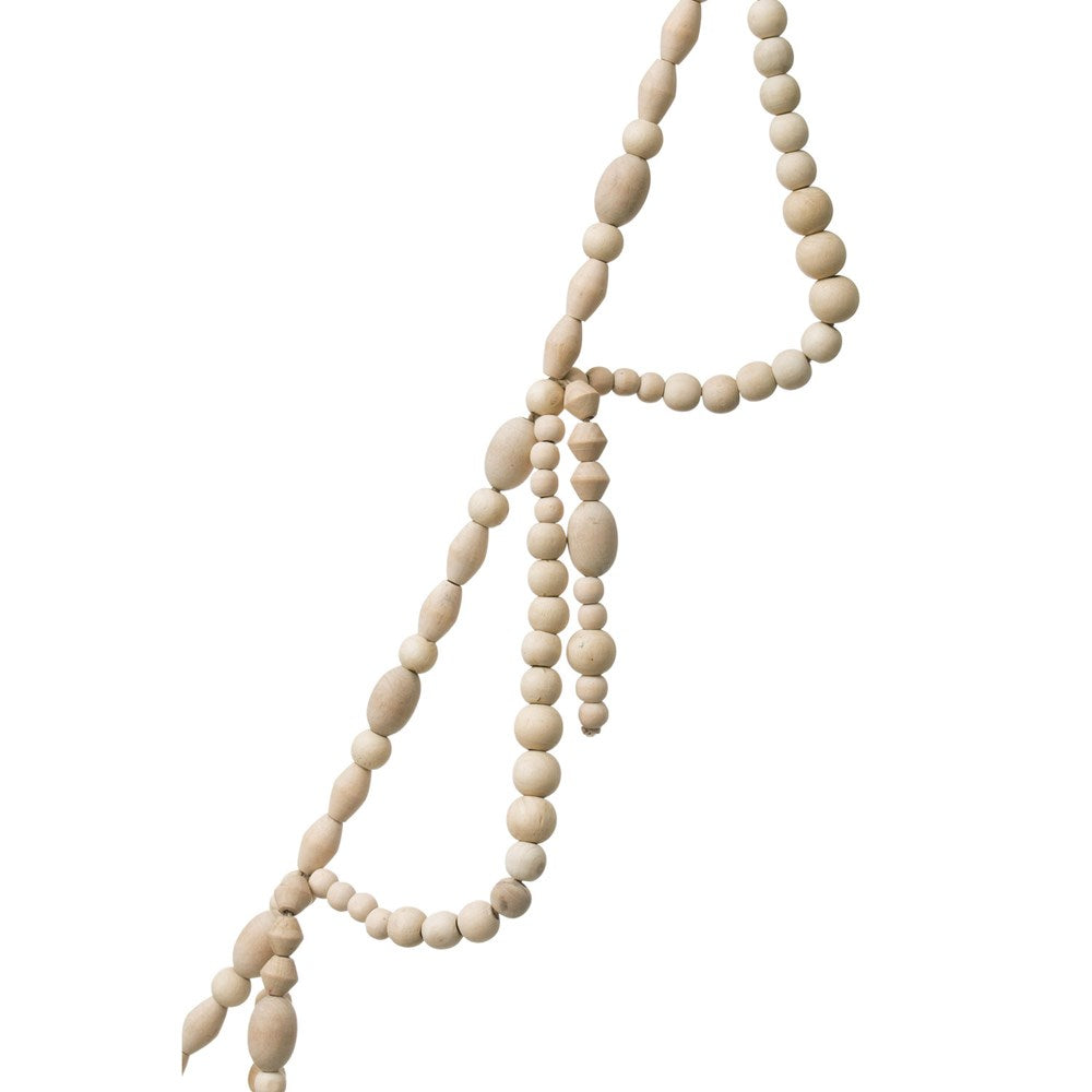 Natural Paulownia Wood Bead Swag Garland, 72"L