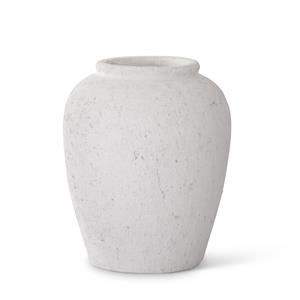 12 Inch White Terracotta Vase