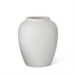 15 Inch White Terracotta Vase