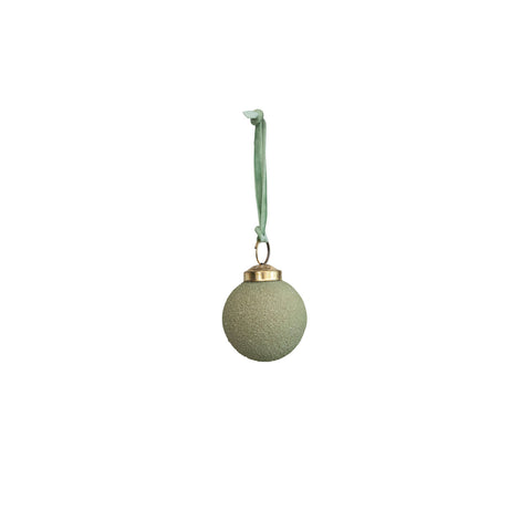 2in. Sage Green Textured Glass Ball Ornament