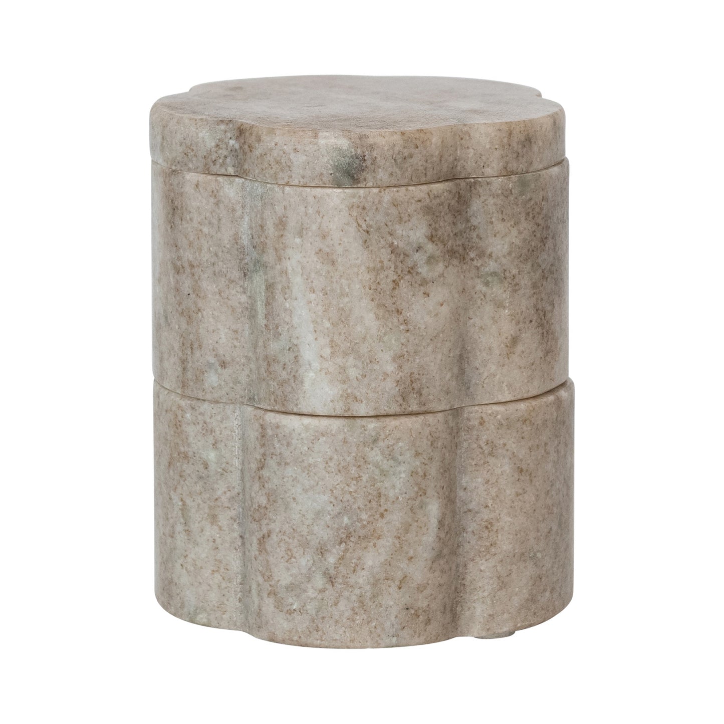 Beige Marble Scalloped Stackable Pinch Pots