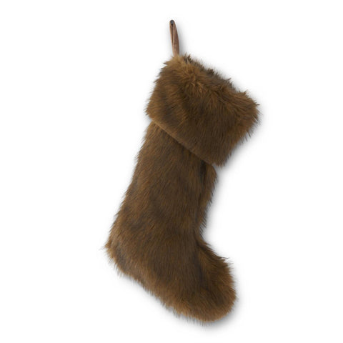 Brown Faux Fur Stocking, 22in.L