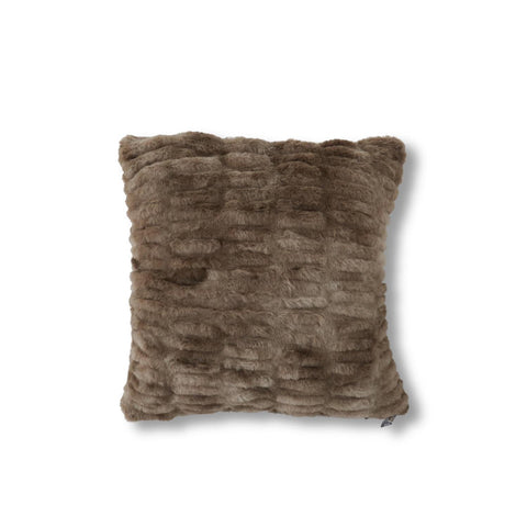 Brown Textured Faux Fur Luxe Throw Pillow, 18in.