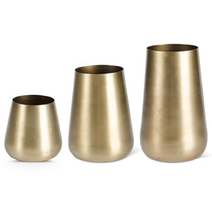Modern Brushed Gold Metal Vases
