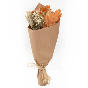 Autumn Grains, Cardamom, and Oak Leaves Dried Floral Bouquet, 25in.L