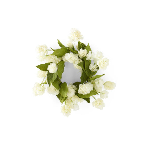 Cream Hops Flower Mini Wreath or Candle Ring, 12 Inch