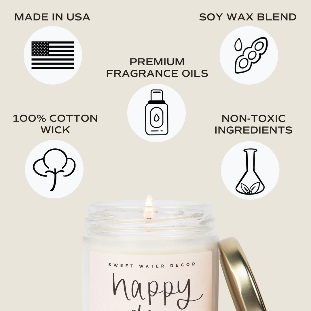 Wildflowers and Salt- White Jar Candle with Wood Lid