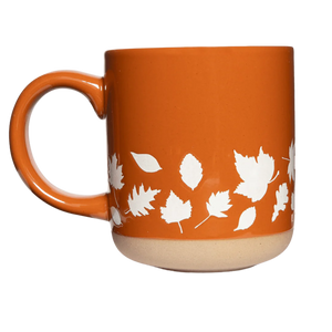 Fall Leaves Orange Stoneware Mug, 14oz.