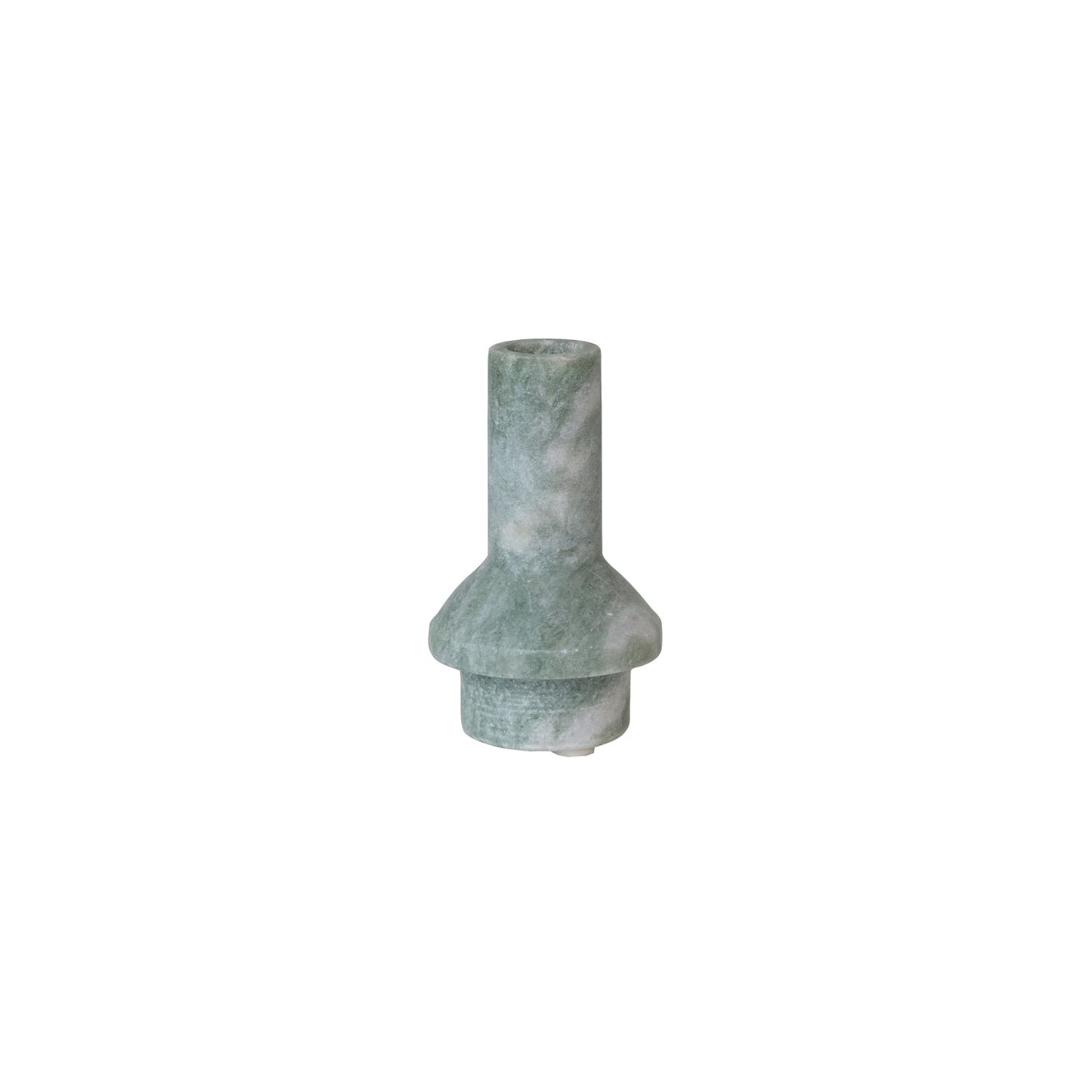 Green and White Marble Taper Candleholder
