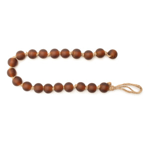 Hand Knotted Matte Brown Glass Beaded Garland, 24in.L