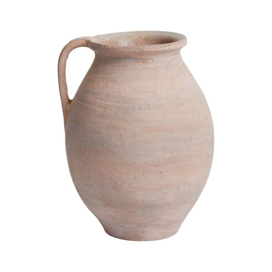 Handcrafted Terracotta Jug with One Handle, 11in.H