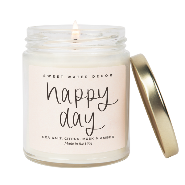 Happy Day! - Gold Lid Gift Jar Candle, 9 oz. Soy