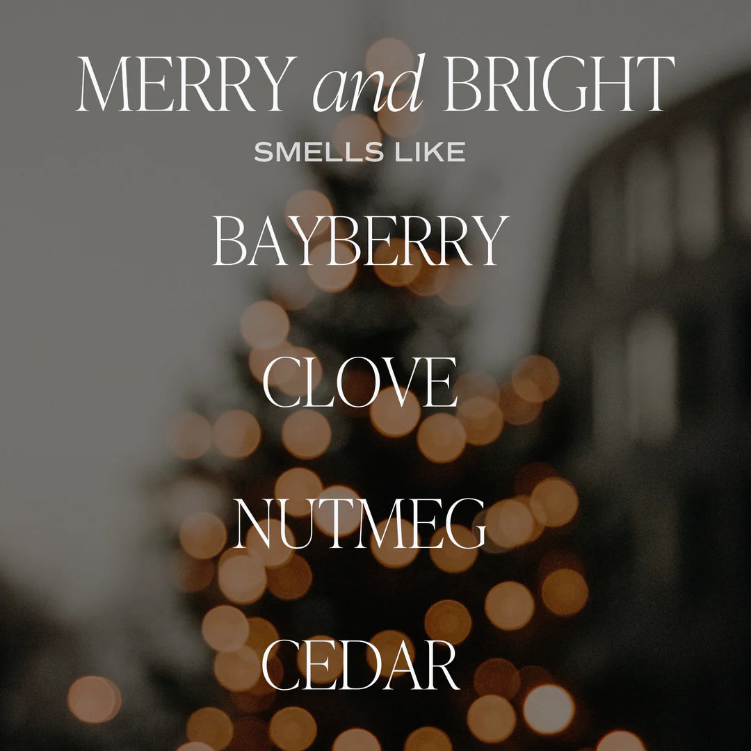 Merry & Bright- White Jar Candle with Wood Lid