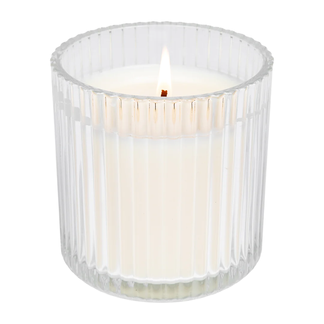 Christmas Ribbed Glass Elegant Jar Candle