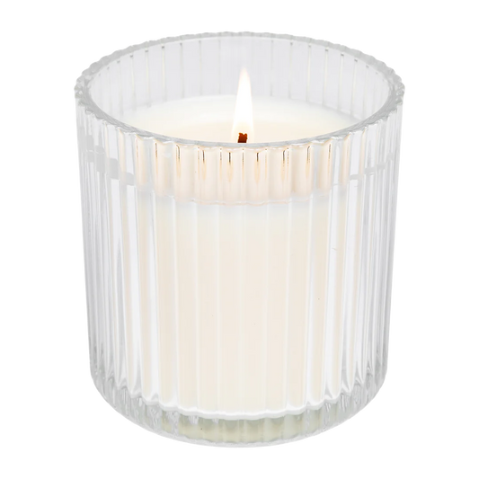 Christmas Ribbed Glass Elegant Jar Candle