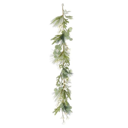 Long Needle Pine Eucalyptus & White Berry Garland, 60 in.L