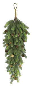 Soft Touch Noble Pine Teardrop Swag with Pinecones, 30in.L