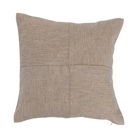 Pieced Pattern Woven Linen Blend Pillow, 16in. Sq.