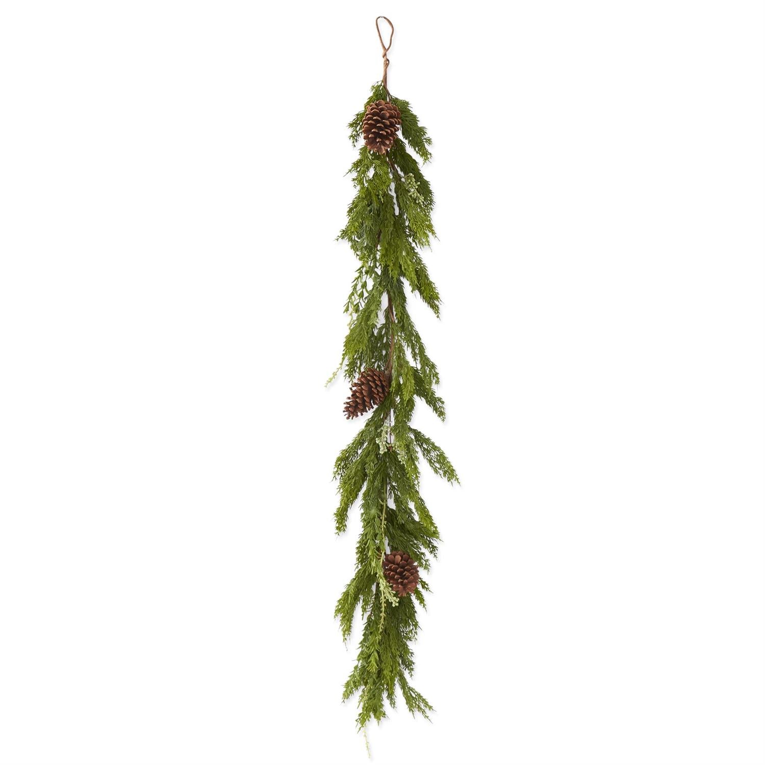 60in. Pine and Myrtle Garland with Green Berries and Pinecones