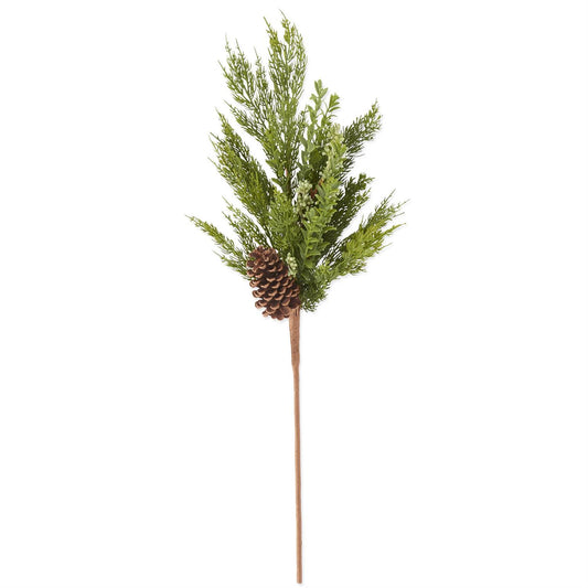 Pine and Myrtle Stem with Green Berries and Pinecones, 32in.L