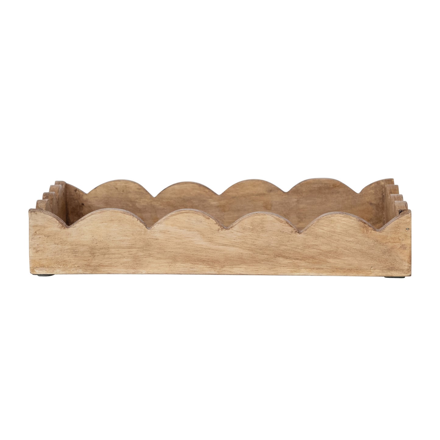Natural Wood Tray with Scalloped Edge, 12in.L