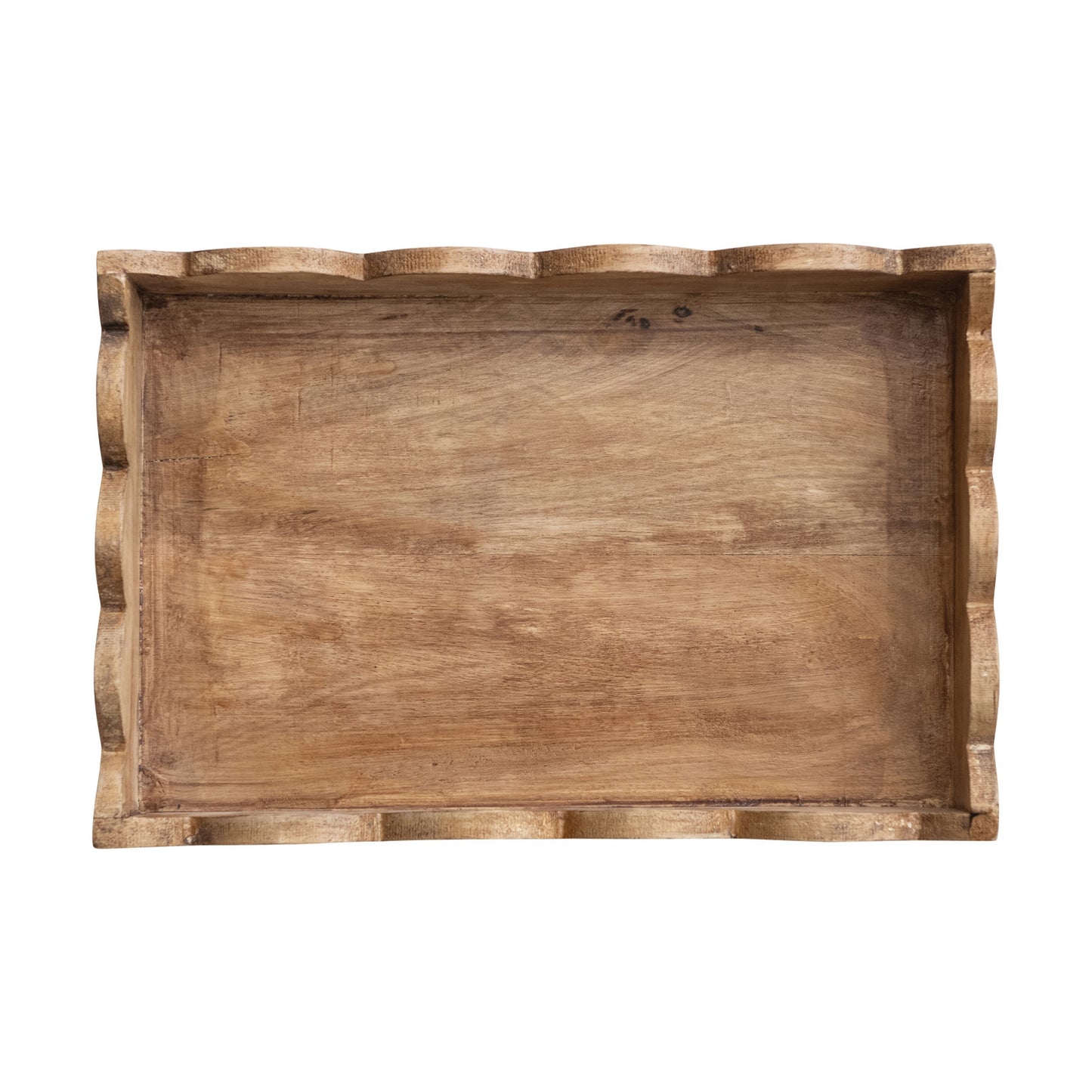 Natural Wood Tray with Scalloped Edge, 12in.L