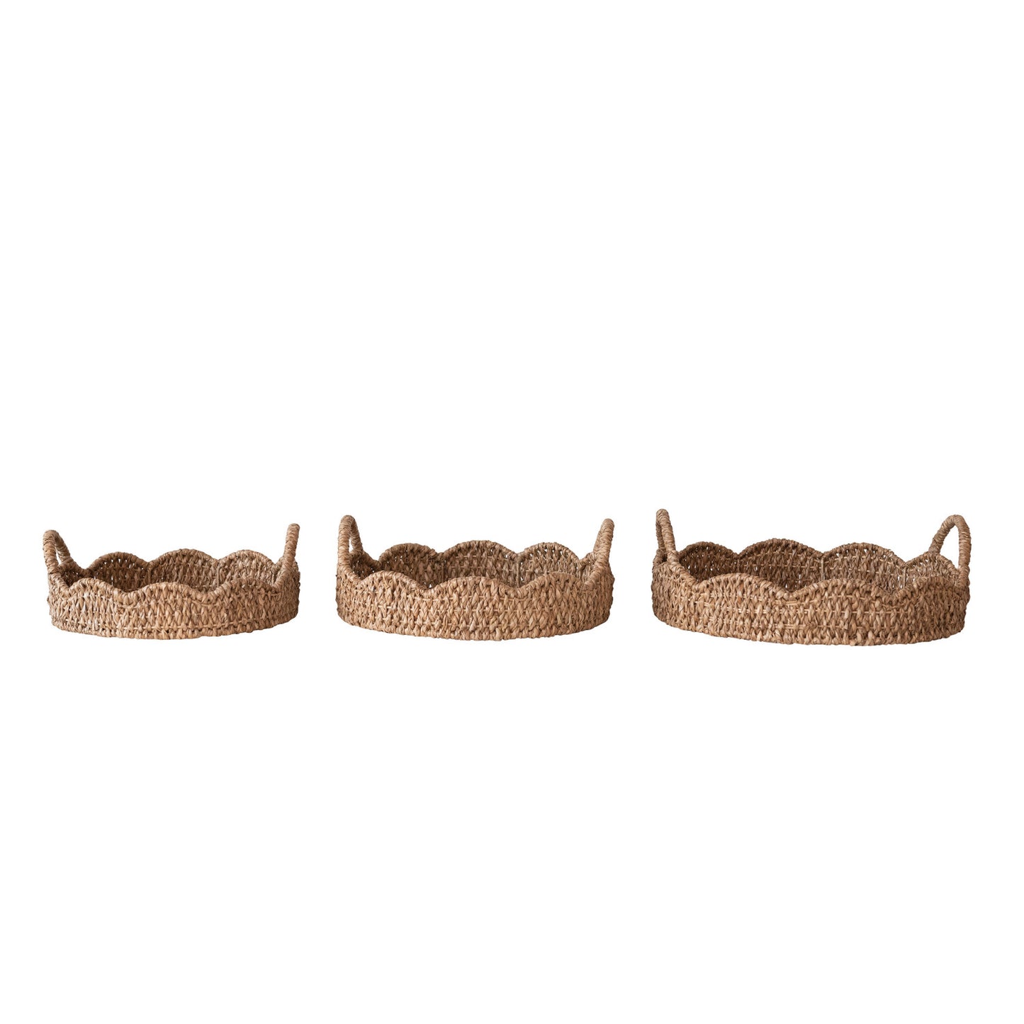 Round Scalloped Edge Woven Tray