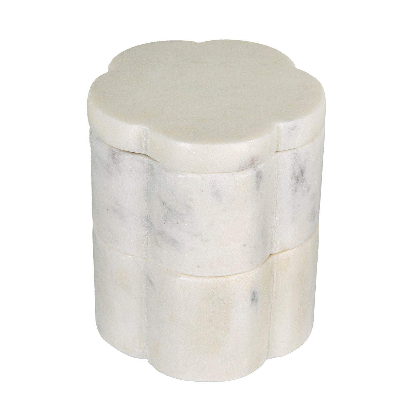 White Marble Scalloped Stackable Pinch Pots