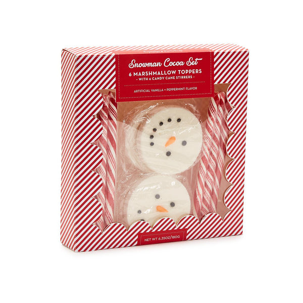 Snowman Marshmallow and Peppermint Stirrers Hot Cocoa Topper Set