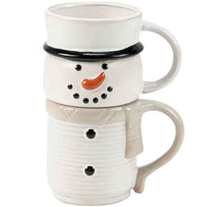 Snowman Stacked Mug Set