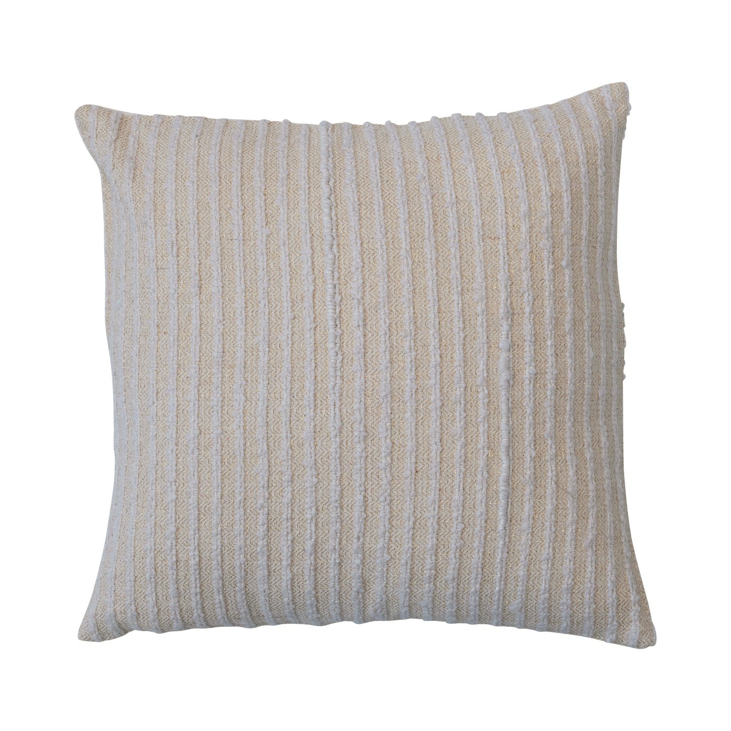 Square Striped Pillow with Gold Thread Shimmer, 20 in.