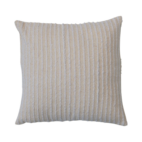 Square Striped Pillow with Gold Thread Shimmer, 20 in.