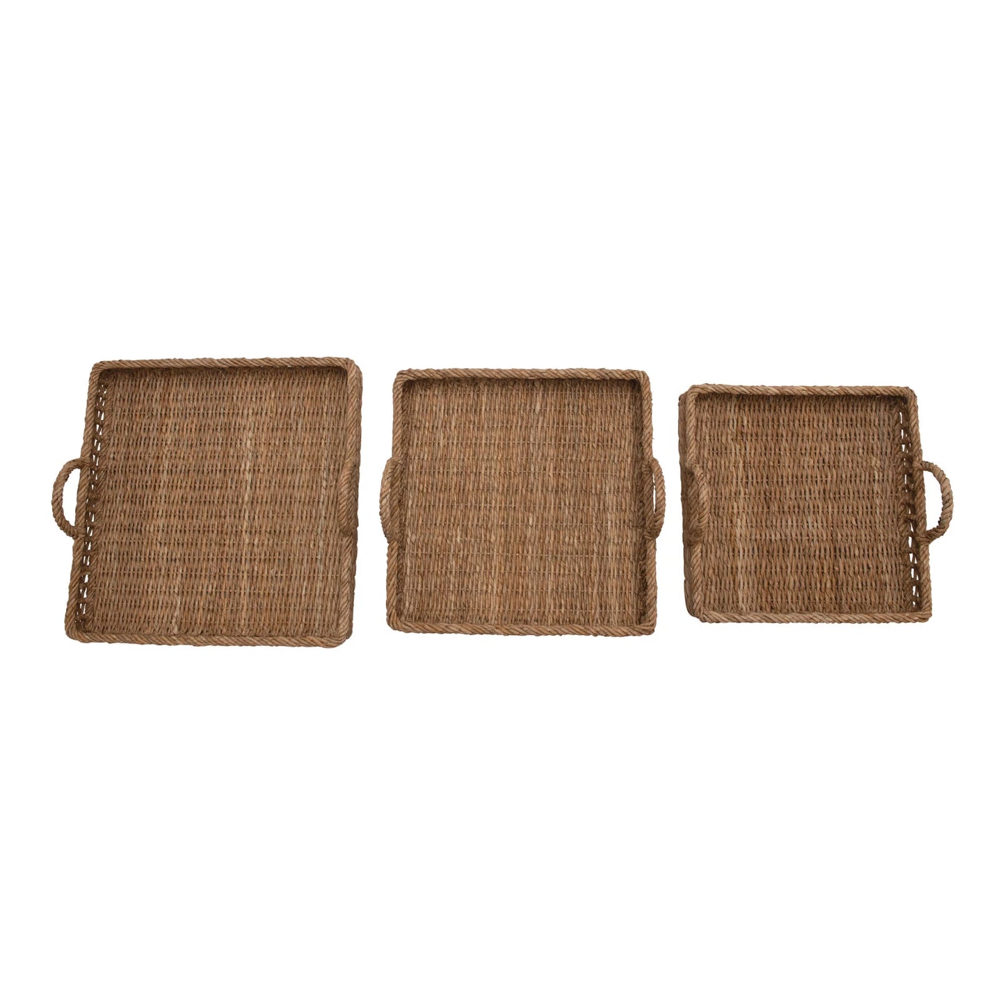 Square Woven Natural Water Hyacinth Tray