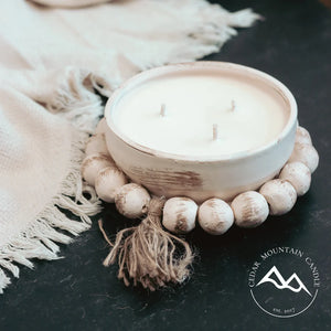 Vanilla Bean Noel Ceramic Beaded Bowl Candle