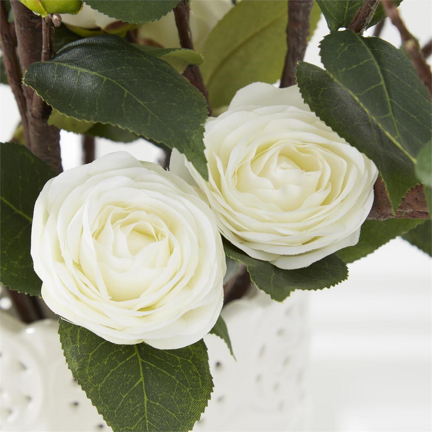 White Camellia Bloom Stem, 30in.
