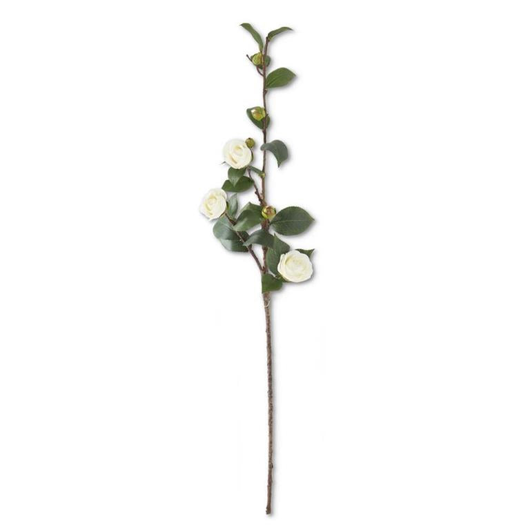 White Camellia Bloom Stem, 30in.