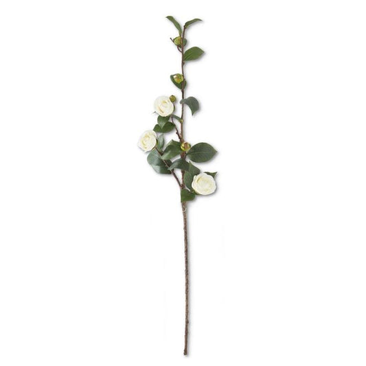 White Camellia Bloom Stem, 30in.